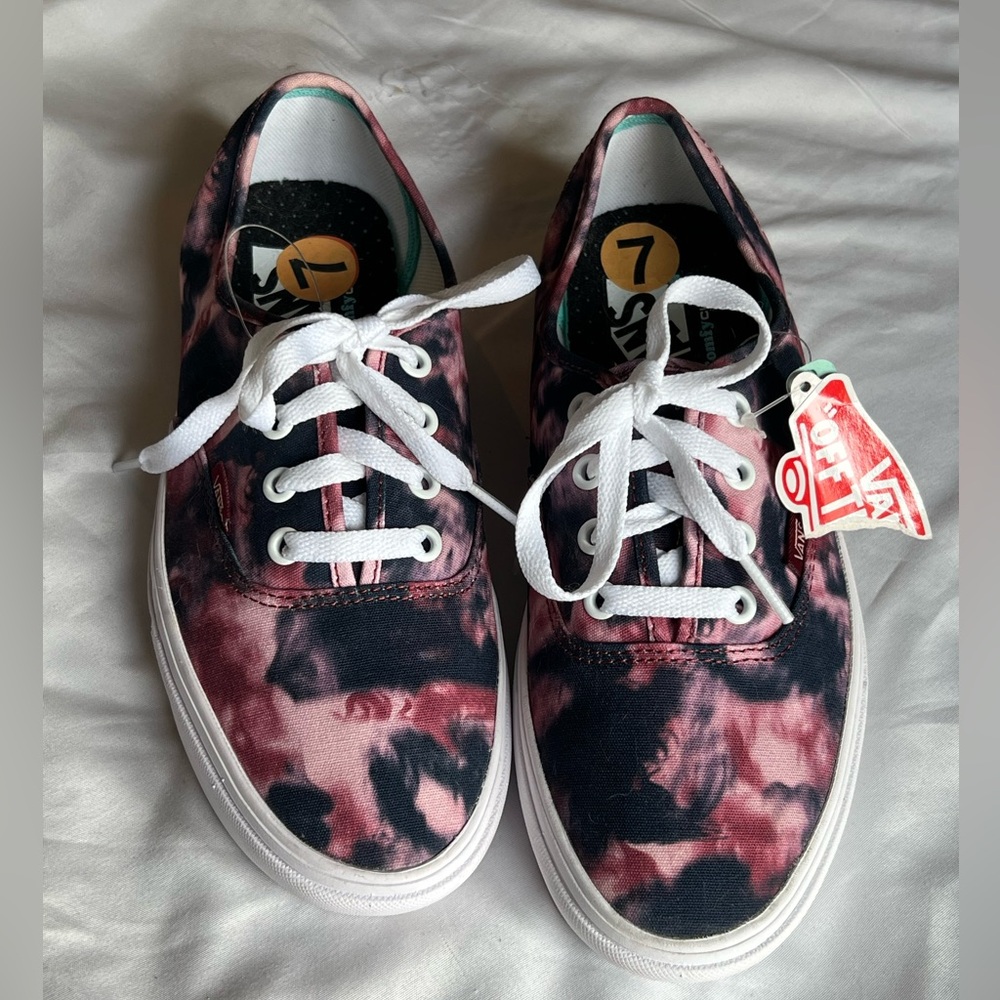Vans Purple and Black Tie-Dye Sneakers